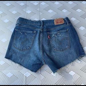 dark washed denim shorts